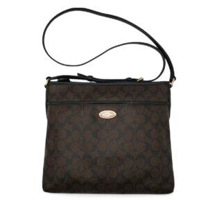 Coach 1941 Gold Brown Black File Saddle Shoulder Crossbody Bag